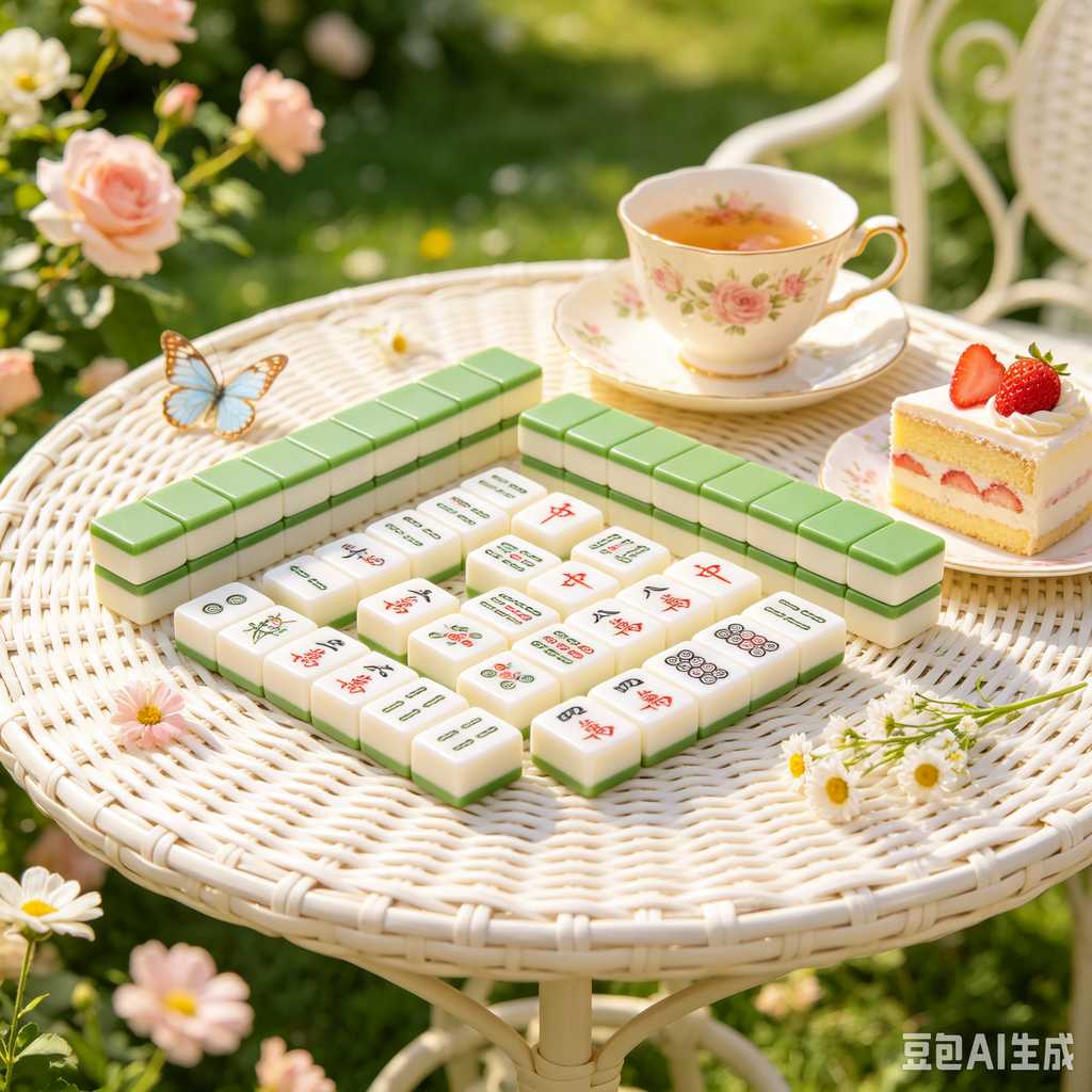 retro text mahjong tiles
